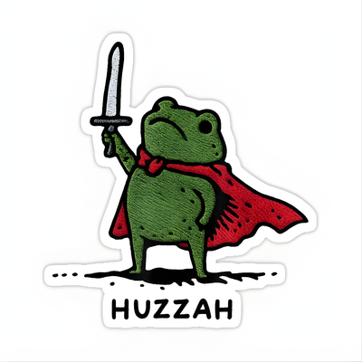 Huzzah Frog Sticker