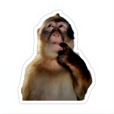 Monkey Thinking Sticker